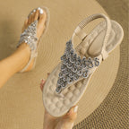 Summer women's large size rhinestone thong flat sandals