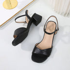 Summer women's simple minimalist one-line buckle thick heel sandals