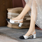 Summer women's small style thick heel flat sandals