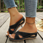 Women's Summer Cross-Strap Sandals with Soft, Non-Slip Soles