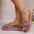 New Summer Women's Stylish & Versatile Flat-Sole Rubber Mid-Heel Mules