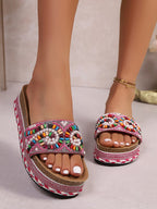 New Summer Women's Stylish & Versatile Flat-Sole Rubber Mid-Heel Mules