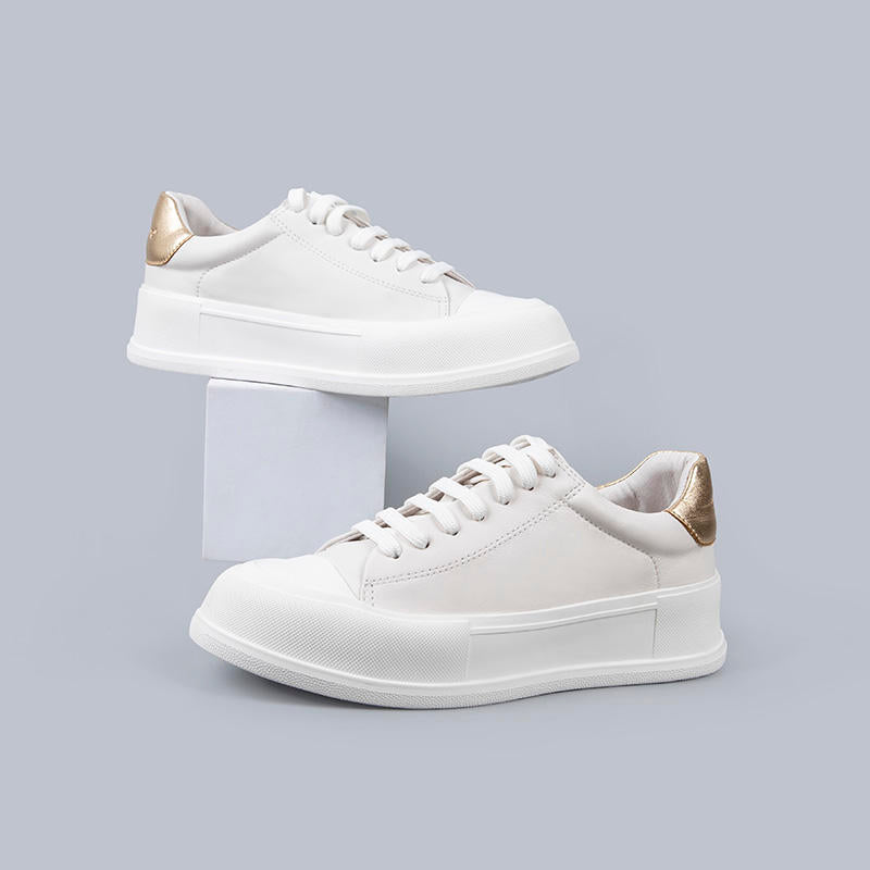 Women's white casual sneakers