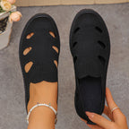Knitted slip-on women's breathable casual shoes