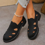Knitted slip-on women's breathable casual shoes