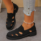 Knitted slip-on women's breathable casual shoes