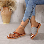 2026 New Summer Women's Large-Sized Flat Slippers