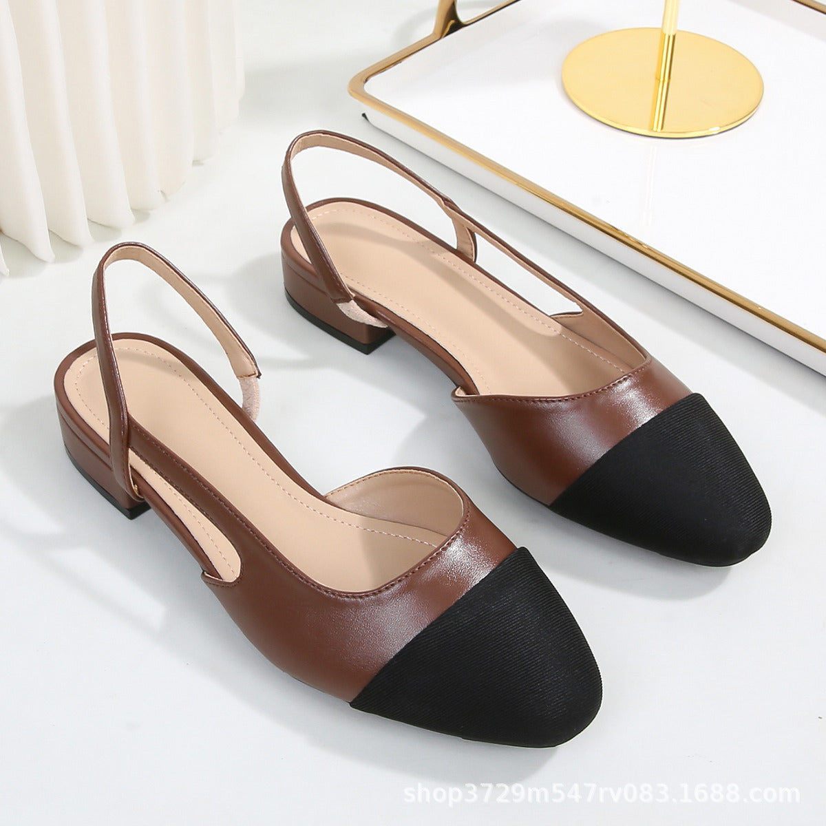 Summer women's small style thick heel flat sandals