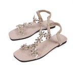 Summer Women's Butterfly Rhinestone Flat Beach Sandals